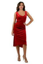 Load image into Gallery viewer, Velvet Tango Dress with Draped Back &amp; Sparkling Strap
