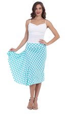 Load image into Gallery viewer, Blue &amp; White Skirt With Side Gatherings (L)