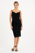 Load image into Gallery viewer, Black Two Layer Lace Pencil Skirt
