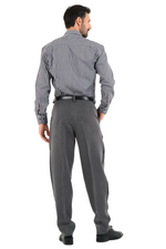 Load image into Gallery viewer, Grey Tango Pants With Three Pleats &amp; Side Stripe
