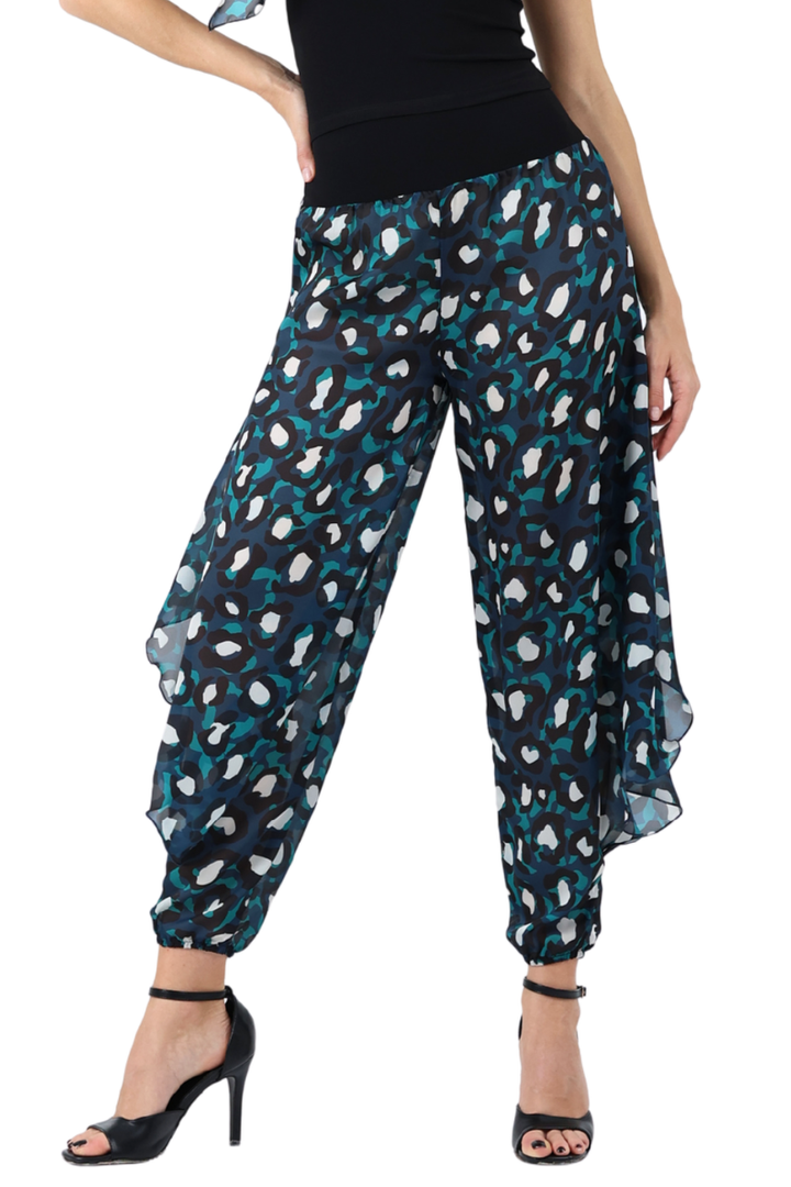 Abstract Animal Print Harem Style Tango Pants