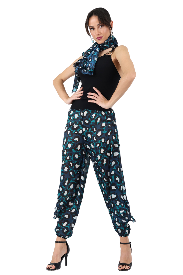 Abstract Animal Print Harem Style Tango Pants