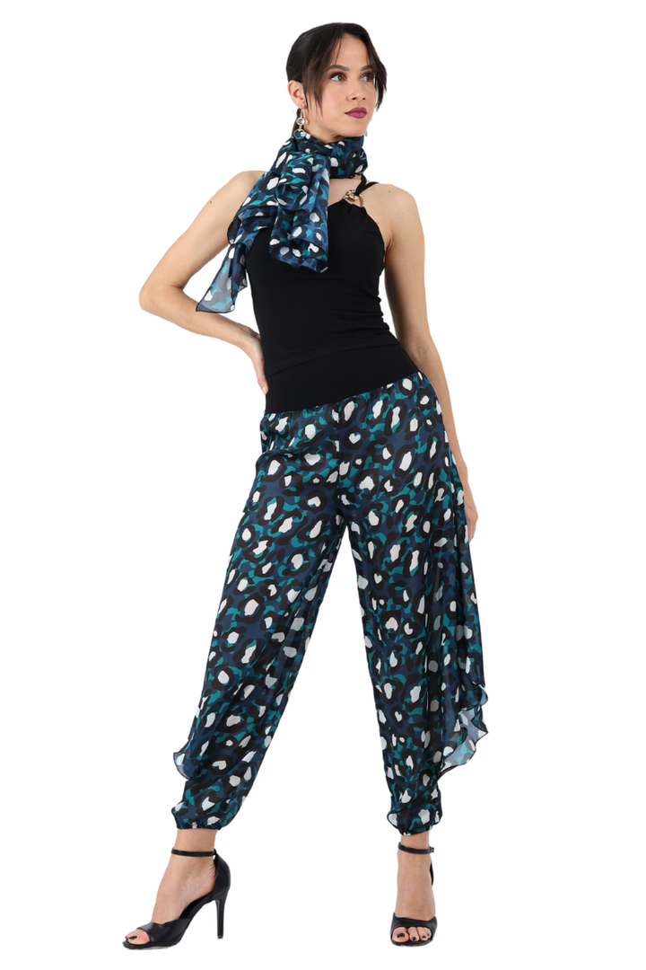 Abstract Animal Print Harem Style Tango Pants