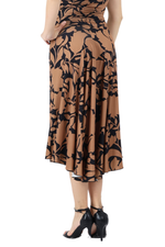 Load image into Gallery viewer, Abstract Floral Tango Skirt With Right Slit