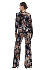 Load image into Gallery viewer, Abstract Leaf Print Oversized Velvet Jacket
