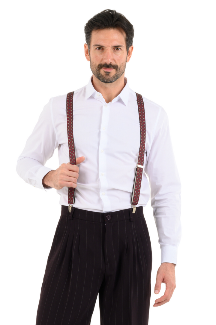 Oriental Print Men's Adjustable Suspenders