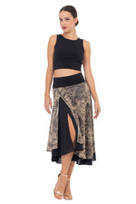 Load image into Gallery viewer, Abstract Paisley &amp; Animal Print Georgette Two-layer Skirt