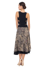 Load image into Gallery viewer, Abstract Paisley &amp; Animal Print Georgette Two-layer Skirt