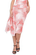 Load image into Gallery viewer, Abstract Polka Dot Skirt With Side Draping