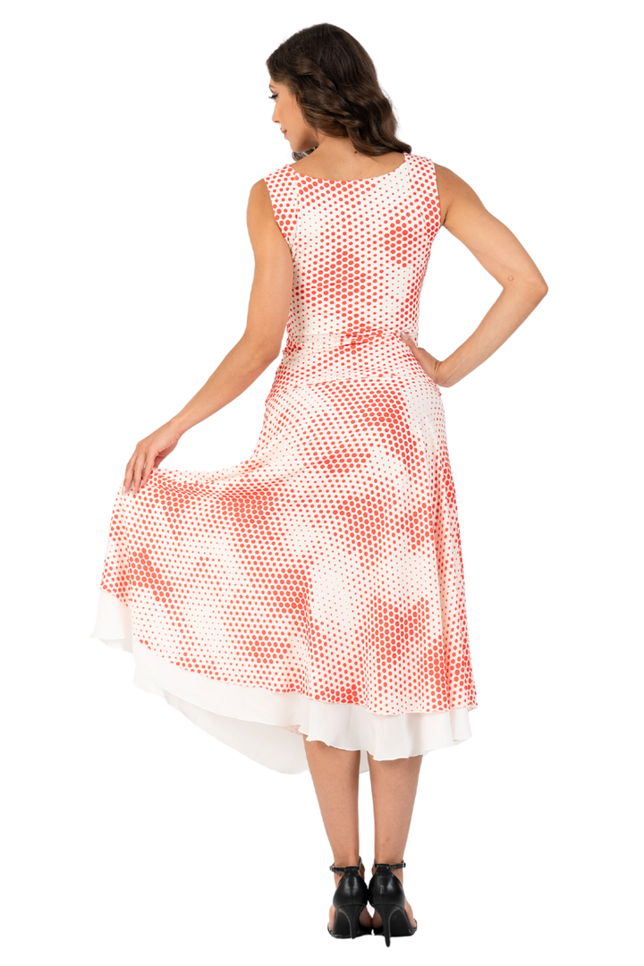 Abstract Polka Dot Two-layer Georgette Skirt
