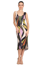 Load image into Gallery viewer, Abstract Print Crisscross Back Tango Dress With Center Back Slit
