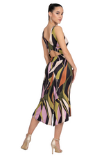 Load image into Gallery viewer, Abstract Print Crisscross Back Tango Dress With Center Back Slit
