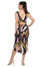 Load image into Gallery viewer, Abstract Print Crisscross Back Tango Dress With Center Back Slit
