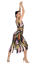 Load image into Gallery viewer, Abstract Print Crisscross Back Tango Dress With Center Back Slit
