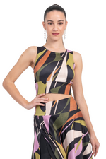 Load image into Gallery viewer, Abstract Print Sleeveless Crop Top With Side Cutouts
