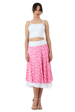 Load image into Gallery viewer, Abstract Print Two-layer Satin Dance Skirt