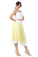 Load image into Gallery viewer, Abstract Print Two-layer Satin Dance Skirt