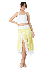 Load image into Gallery viewer, Abstract Print Two-layer Satin Dance Skirt