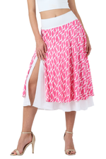 Load image into Gallery viewer, Abstract Print Two-layer Satin Dance Skirt