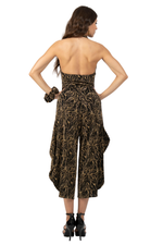 Load image into Gallery viewer, Abstract Vines Print Draped Halter Neck Dance Top
