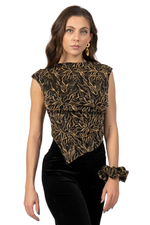 Load image into Gallery viewer, Abstract Vines Print Asymmetric Sleeveless Dance Top
