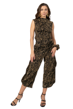 Load image into Gallery viewer, Abstract Vines Print Cropped Gathered Pants
