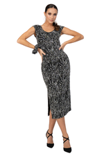 Load image into Gallery viewer, Abstract Vines Print Dance Dress With Gatherings
