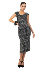 Load image into Gallery viewer, Abstract Vines Print Dance Dress With Gatherings
