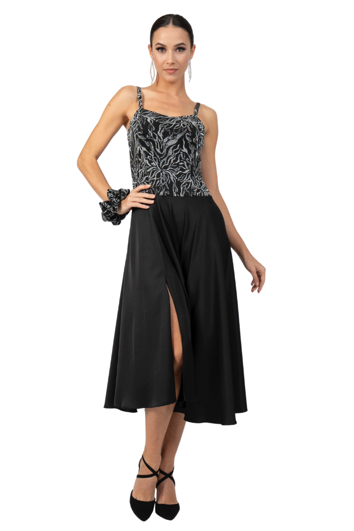 Abstract Vines Print Flowy Dress