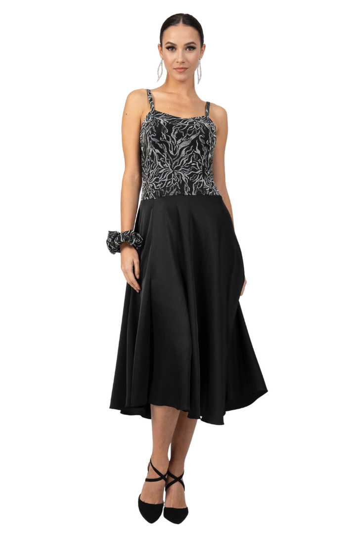 Abstract Vines Print Flowy Dress