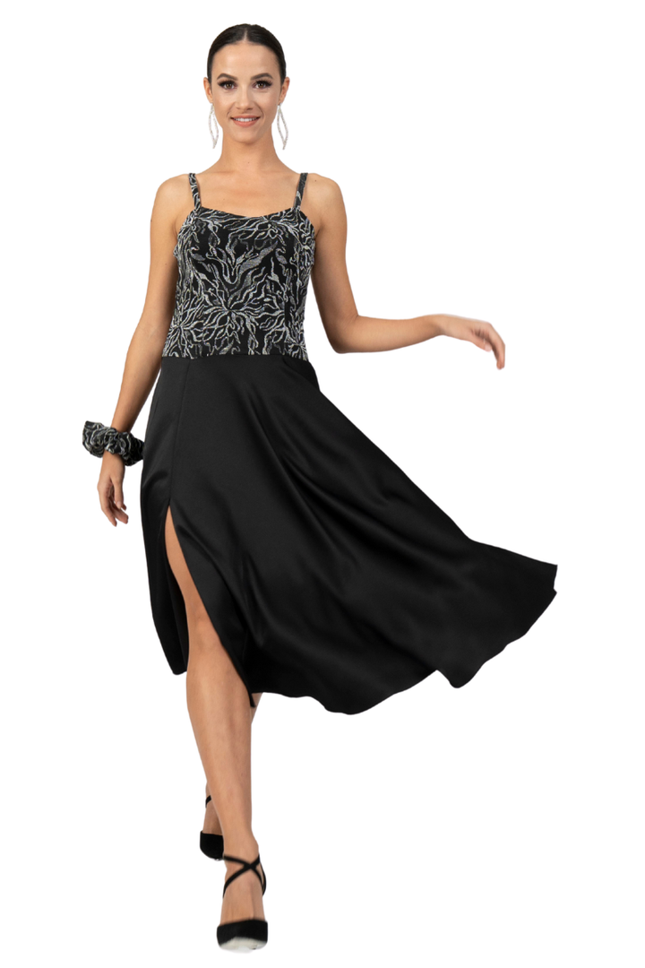 Abstract Vines Print Flowy Dress