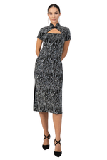 Load image into Gallery viewer, Abstract Vines Print Oriental Tango Dress
