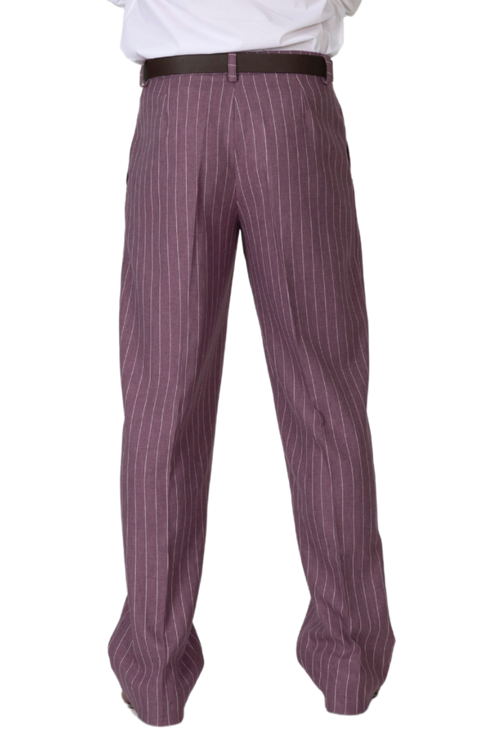 Amethyst Striped Tango Pants With Front Pleat