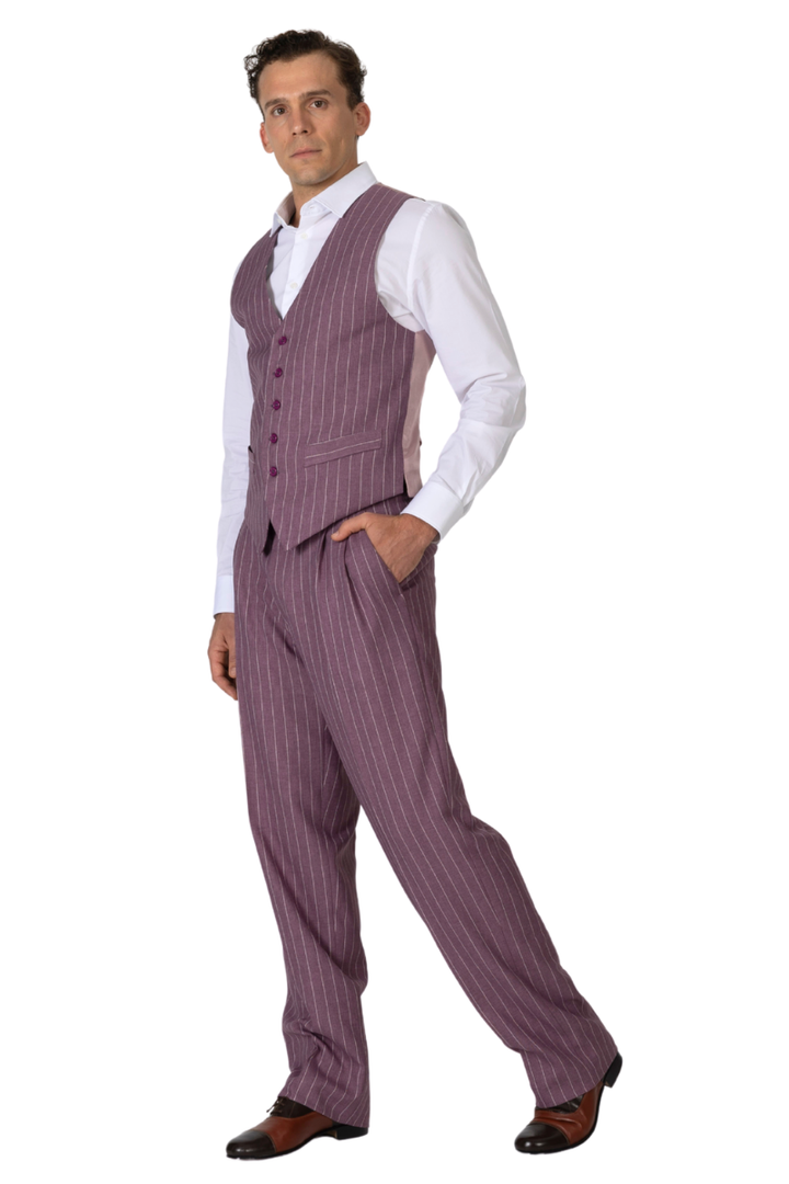 Amethyst Striped Men's Tango Outfit