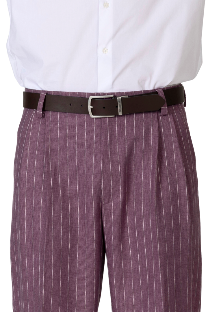 Amethyst Striped Tango Pants With Front Pleat