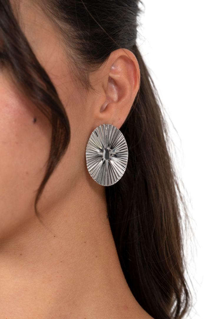 Andromeda Silver Disc Stud Earrings