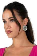 Load image into Gallery viewer, Andromeda Silver Disc Stud Earrings