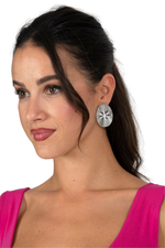 Load image into Gallery viewer, Andromeda Silver Disc Stud Earrings
