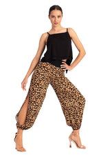 Load image into Gallery viewer, Animal Print Gathered Tango Pants With Slits