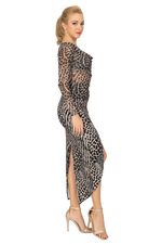 Load image into Gallery viewer, Mixed Animal Print Skirt With Curved Slit