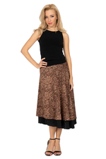 Load image into Gallery viewer, Animal Print Two-layer Satin Dance Skirt
