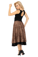 Load image into Gallery viewer, Animal Print Two-layer Satin Dance Skirt