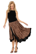 Load image into Gallery viewer, Animal Print Two-layer Satin Dance Skirt