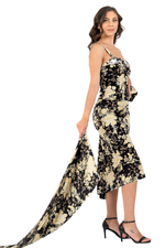 Load image into Gallery viewer, Asian Floral Print Satin Scarf