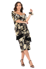 Load image into Gallery viewer, Asian Floral Print Velvet Shawl With Fringe