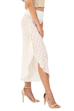Load image into Gallery viewer, Ivory Embroidered Asymmetric Cropped Tango Pants (S)