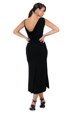Load image into Gallery viewer, Asymmetric Draped Neckline Tango Dress
