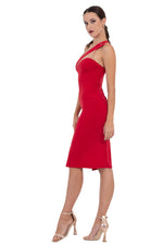 Load image into Gallery viewer, Asymmetric One-Shoulder Cutout Tango Dress