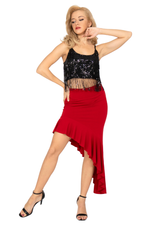 Load image into Gallery viewer, Asymmetric Ruffled Dance Skirt