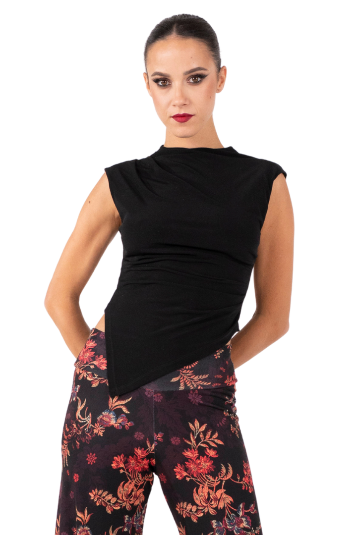 Asymmetric Sleeveless Dance Top